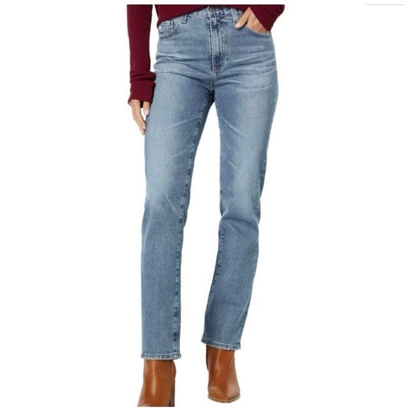 AG Adriano Goldschmied Saige High Rise Straight Leg Jeans - Picture 1 of 16